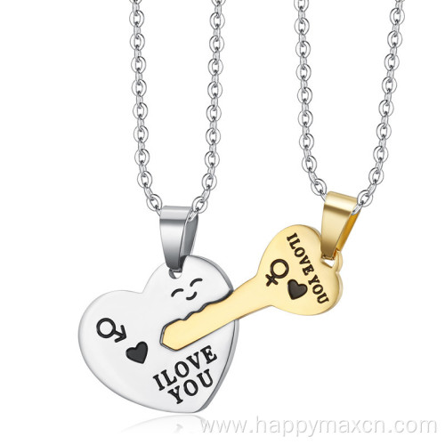 Jewelry Key To My Heart Necklace Stainless Steel